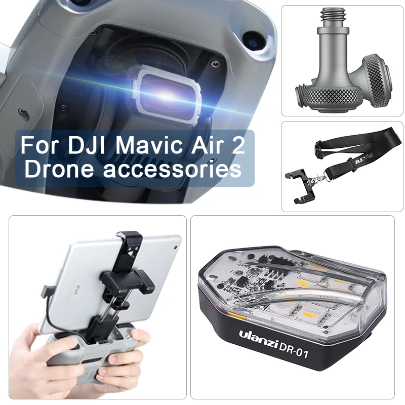 

Ulanzi Drone Strobe Light Lens Filters Sun Hood Shade Metal Extension Plate Clip Joysticks For DJI Mavic Air 2 Drone accessories
