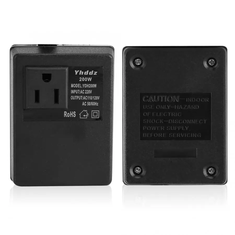 200W Travel Power Transformer Journey Travel Adapter 110V to 220V Voltage Power Converter Transformer Travel Voltage Converter
