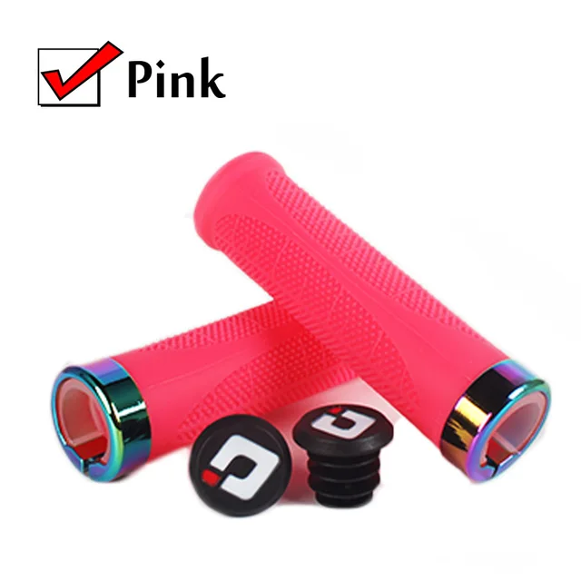 ODI Colored Locking Ring Bike Handlebar Grips MTB Soft-Non Slip Grips Damping Aluminum Alloy Lock Ring Cycling Parts Pink