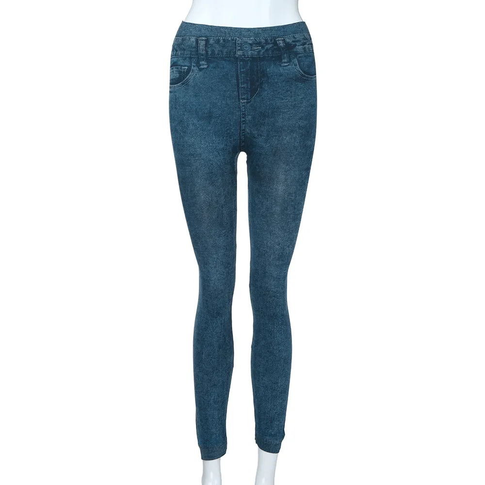 Мода новые женские брюки с принтом имитация ноги плюс вельветовые брюки низ джинсы модные сексуальные эластичные леггинсы с высокой талией Горячая Распродажа