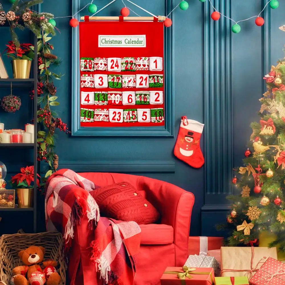 Рождественский Адвент-календарь Подарочная сумка рождественские украшения для дома Рождественский орнамент Noel Cristmas Navidad год