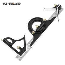 300 мм Профессиональный Плотницкий инструмент комбинированная квадратная линейка из нержавеющей стальной транспортир Многофункциональный измерительный инструмент