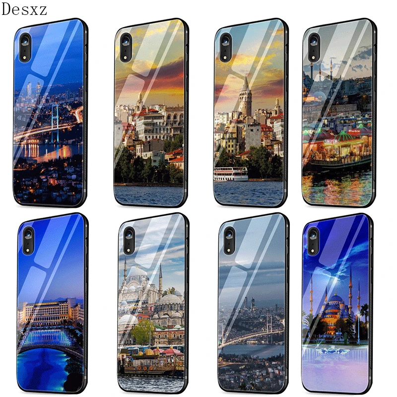 Мобильный телефон стеклянный чехол для iPhone 5 5s SE 6 6s 7 8 Plus X XS Max XR Турция Стамбул
