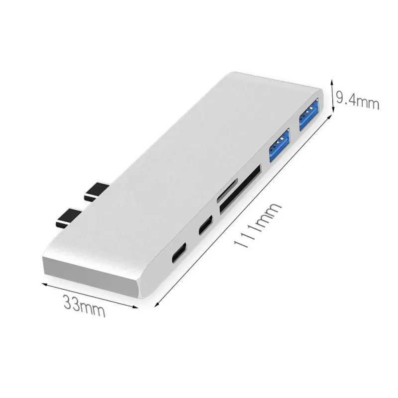 Type C концентратор USB 3,0 5 Гбит/с TF кард-ридер адаптер USB-C быстрой зарядки HD Прозрачный HDMI конвертер