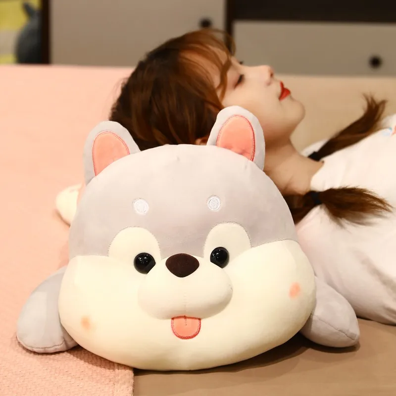 

Nice 35-80cm Animal Dog Long Pillow Stuffed Lying Husky Plush Toys Soft Sleeping Cushion Doll Children Kids Girls Cartoon Gift