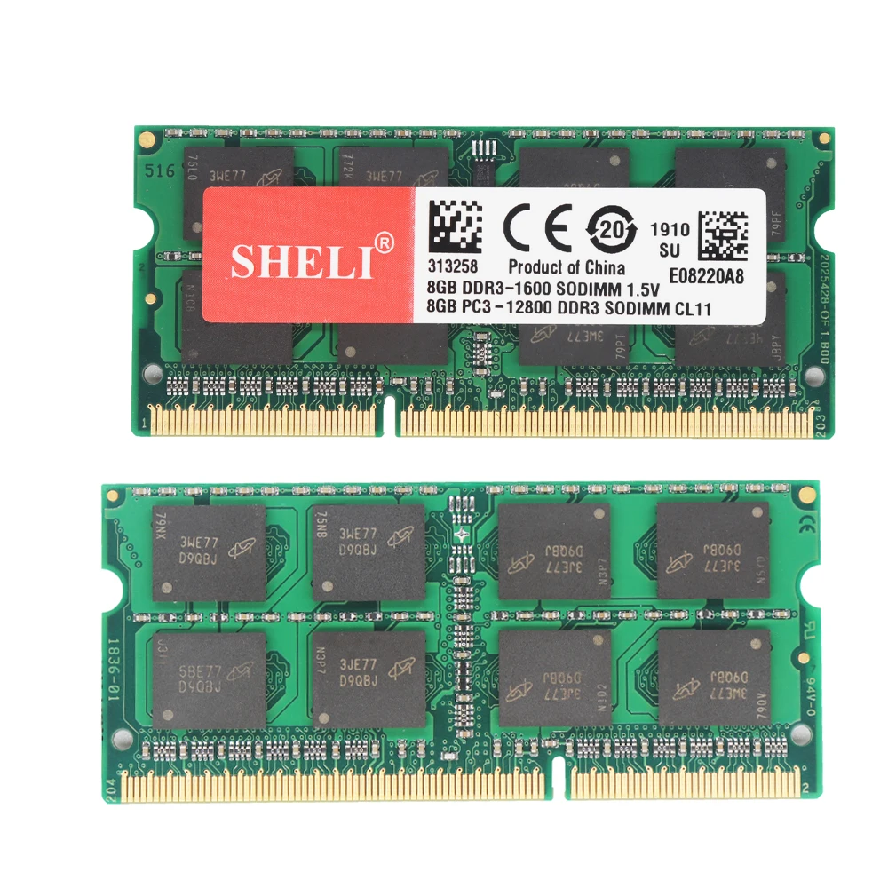 SHELI 8GB PC3-12800 DDR3 1600Mhz 204pin SODIMM ram память ноутбука CL11 1,5 v