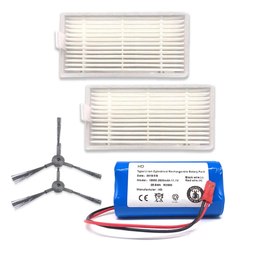 Rechargeable for ILIFE Battery + Brush Filter 11.1V 2600mAh Robotic Vacuum Cleaner Accessories for Chuwi Ilife V3 V5 V5S V5SPRO