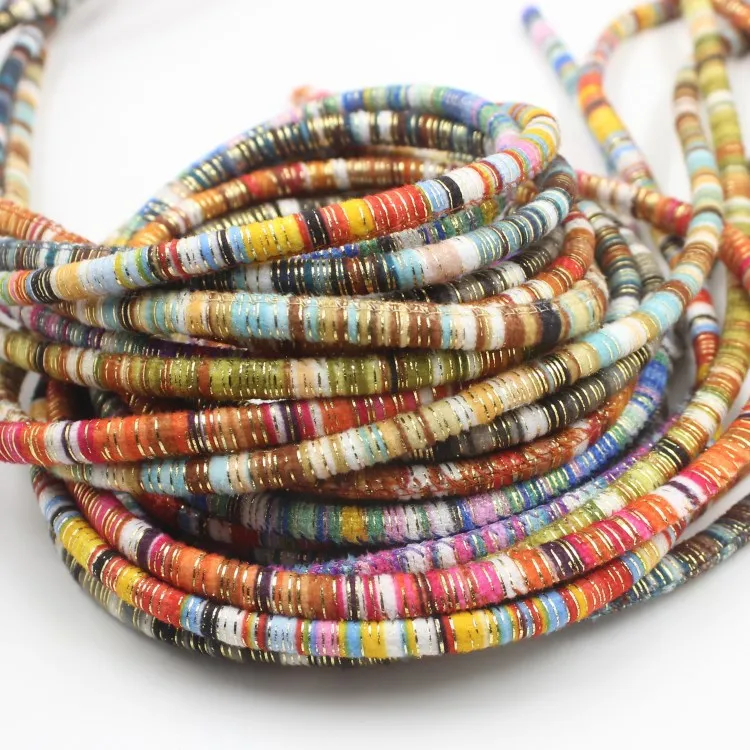 2 м/лот разноцветные 6 мм круглый хлопковый шнур ткань Этническая веревка подходит DIY браслеты ручной работы материалы для изготовления ювелирных изделий Поставщик