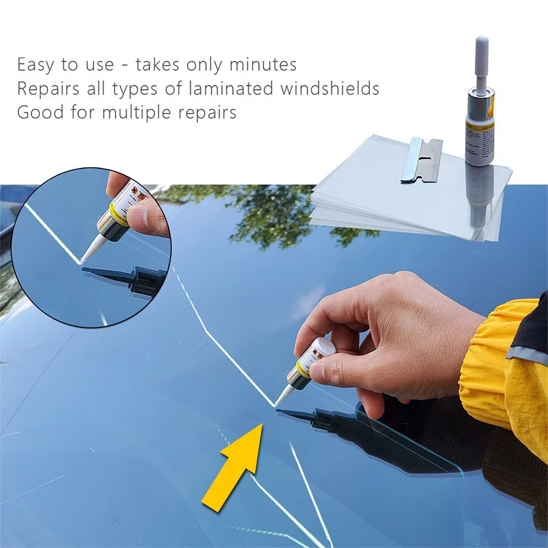 

2021 DIY Car Window Repair Tools Car Windshield Repair Tool Window Glass Curing Glue Auto Glass Scratch Crack Restore Kit 1Set