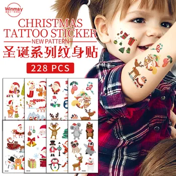 

Waterproof Christmas Tattoos Festival Party Cartoon Moose Children Temporary Tattoo Sticker Fake Tattoo Tatoo Tatto Tato Henna