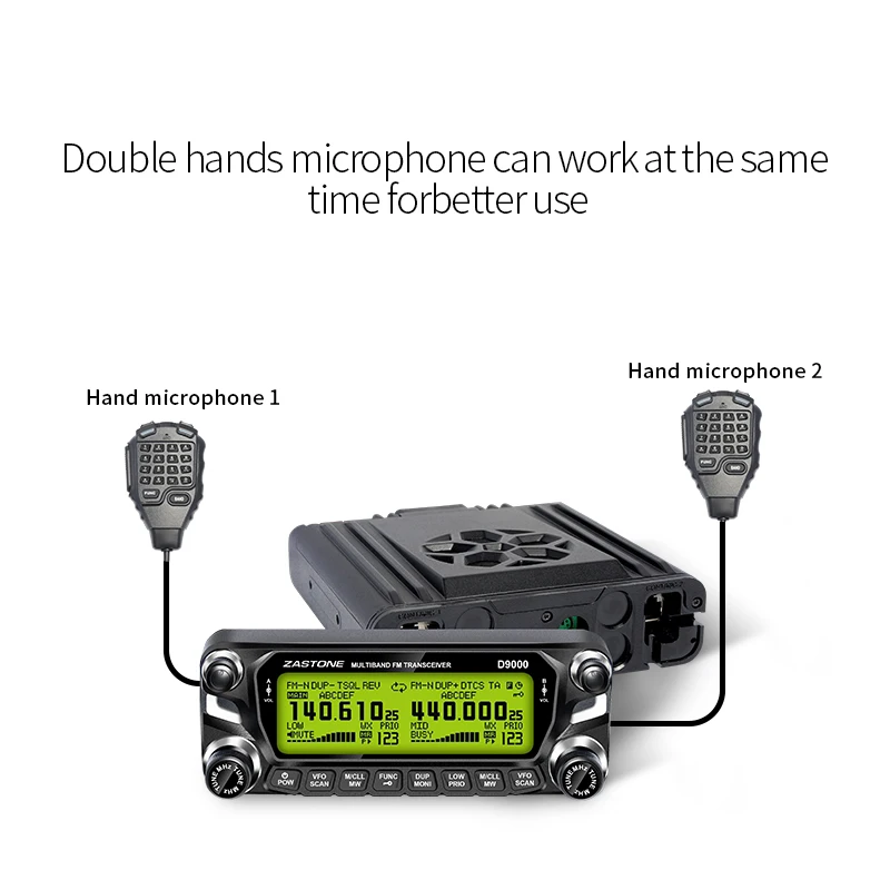 New ZASTONE D9000 50W Car Walkie Talkie Autoradio Dual Band Car Radio With Screen Mobile Two Way Radio Split Panel 3