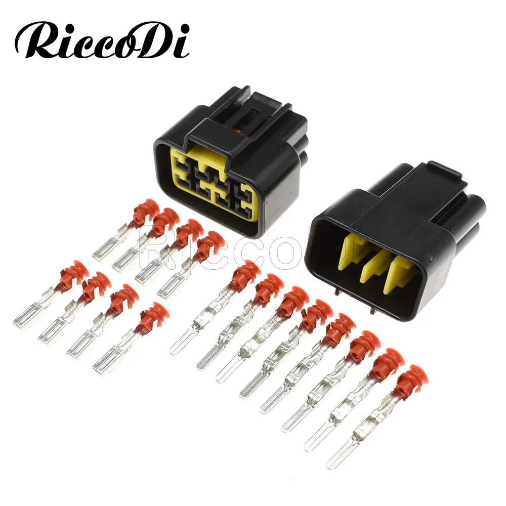 1-20 Kit Black 2.3mm Male Female FW-C-8M-B FW-C-8F-B Furukawa 8 Pin Waterproof Automotic Connector Adapter With Pins | Обустройство
