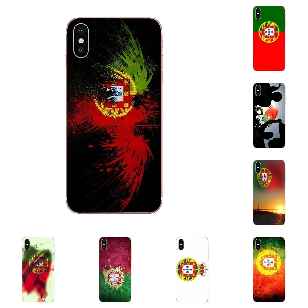 

For Apple iPhone X XS Max XR 4 4S 5 5C 5S SE 6 6S 7 8 Plus Transparent TPU Skin Case Luxury Pt Portugal Flag Wholesale