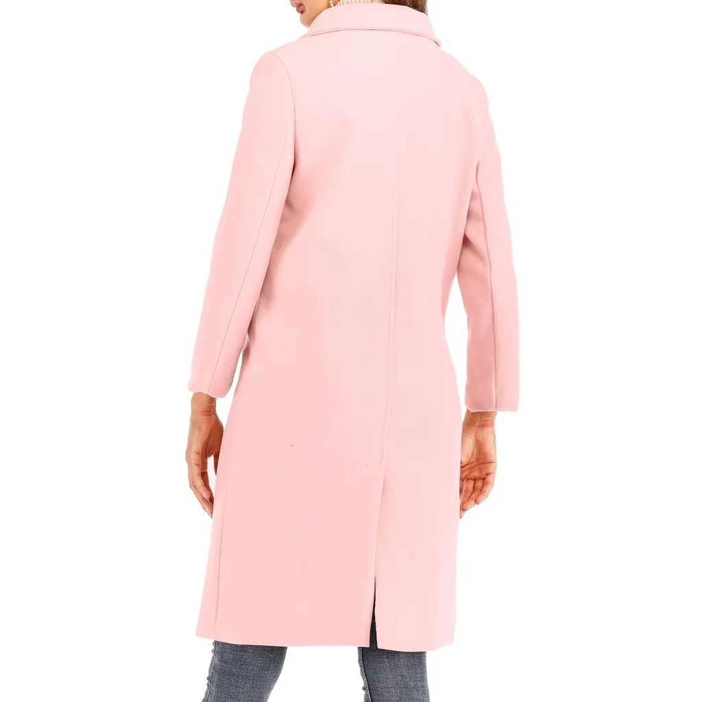 2019 Новая Осенняя шерстяная куртка Корейская одежда женская зимняя куртка женская однотонная уличная одежда женское длинное пальто