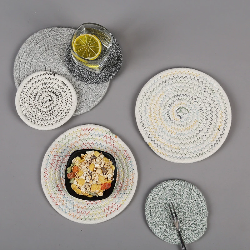 1Pcs Linen Woven Round Placemats Table Mat Heat Insulation Pad Non Slip Coasters 1Pcs Linen Woven Round Placemats Table Mat Heat Insulation Pad Non Slip Coasters