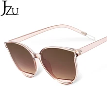 JZU, роскошные модные женские солнцезащитные очки, фирменный дизайн, винтажные большие черные зеркальные солнцезащитные очки с черной оправой, Oculos De Sol Feminino UV400
