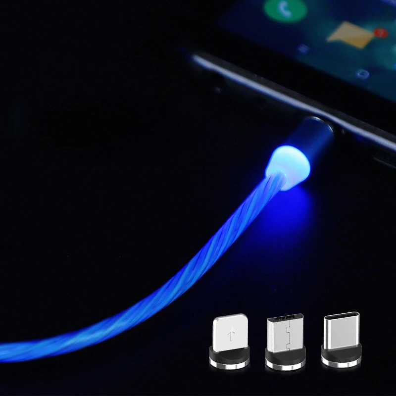 Популярный Магнитный плавный свет кабель Быстрая зарядка Магнит Micro usb type C кабель для samsung S9 S10 светодиодный провод шнур type-C зарядное устройство