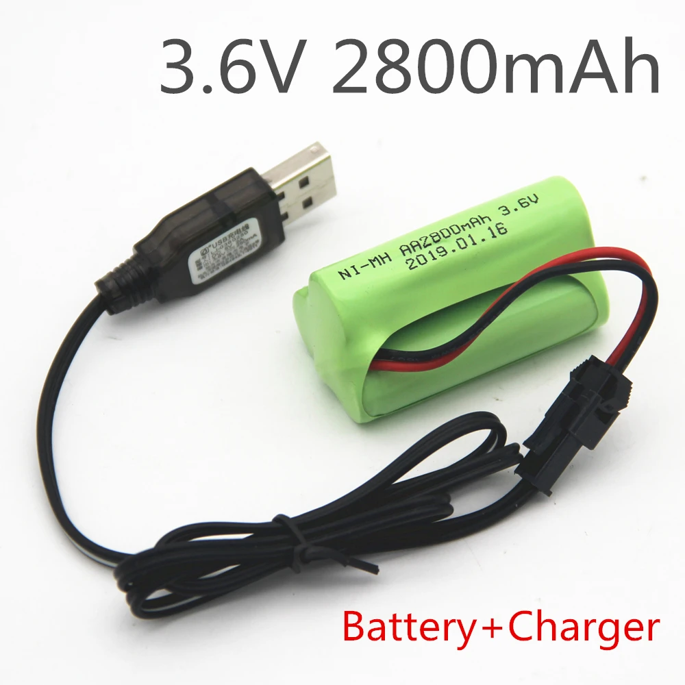 3,6 v 2800mah ni-mh аккумулятор с USB зарядным устройством nimh аккумулятор recargables 3,6 v упаковка aa Размер ni mh для rc автомобиля Игрушечная модель инструментов