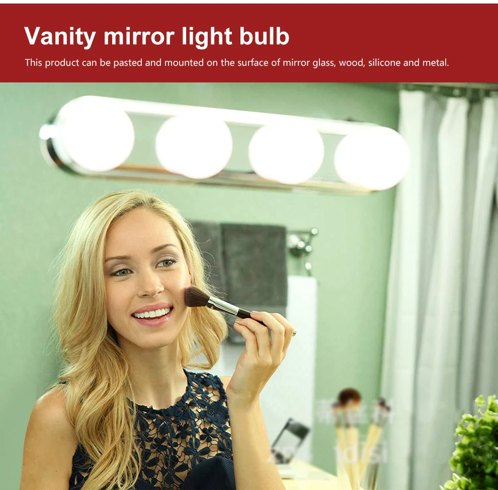 Светодиодный макияж зеркало передняя лампа 4 штук лампочки-шарики комплект макияж зеркало группа ламп usb зарядка затемнения косметические зеркала заполняющий свет