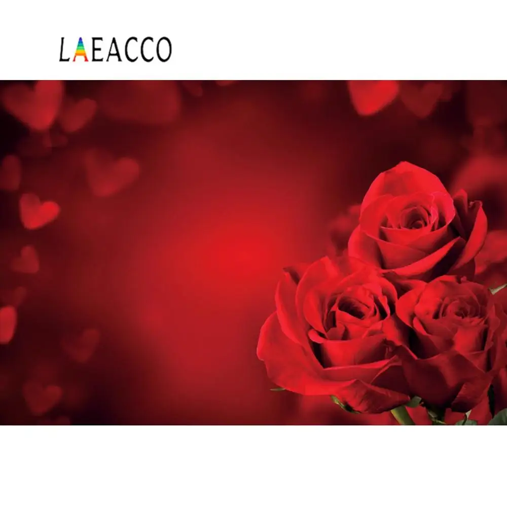 Laeacco Фото фоны для фотографии красные цветы розы Свадьба День святого Валентина