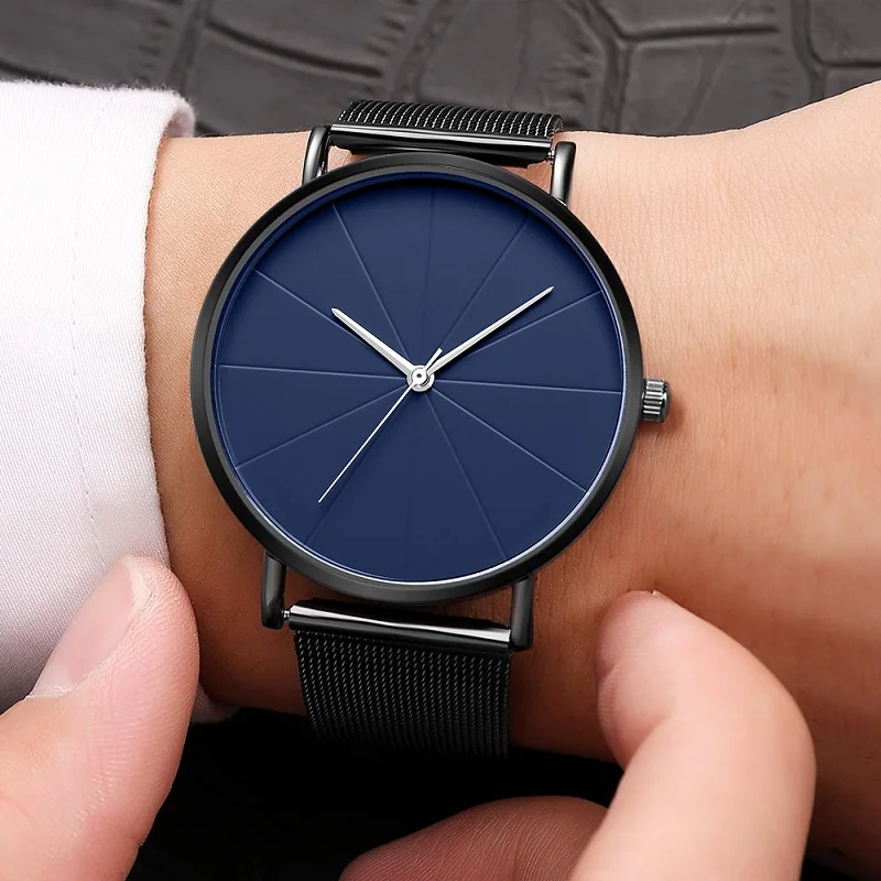 

Fashion Luxury Mens Womens Watches Quartz Casual Wrist Watch Women Couple's Mesh Strap Ultra Thin Dial Clock relogio masculino
