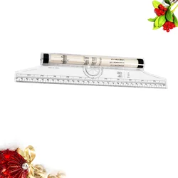 Règle à roulettes 30cm, règle de dessin parallèle polyvalente pour la mesure de l'angle fourniture de bureau scolaire pour étudiants 