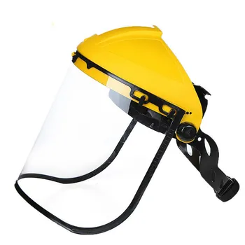 

Yellow Half Helmeted Head Protective Screen Pc Chemical And Impact Protective Surface Screen Welding Mask