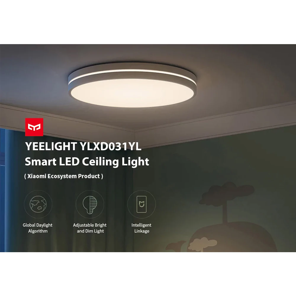 Yeelight светодиодный потолочный светильник, 50 Вт, 450X78 мм, Интеллектуальный двойной светильник, режим ing, приложение, Wi-Fi, голосовое управление для кухни xiaomi