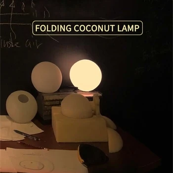 

Portable LED Lighting Lamp Milk Ball Coconut Round Table Light Sense Touch Waterproof Bedroom Decor Light Tap Control Lamp