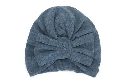 as picture Fashion Autumn Winter Warm Baby Hat Big Bow Elastic Cotton Baby Beanie Cap Multicolor Infant Turban Kids Hair Accessories - Цвет: as picture