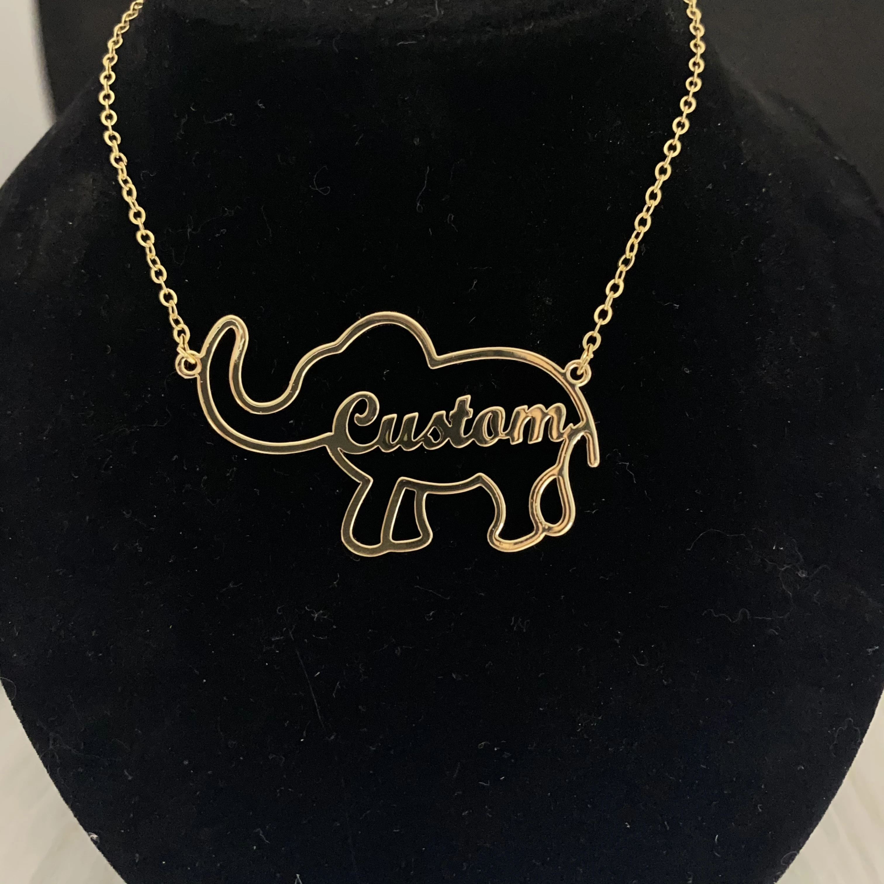 

Custom Name Necklace Customized Elephant Necklace Name Necklace Custom stainless steel Necklace For Children Necklace