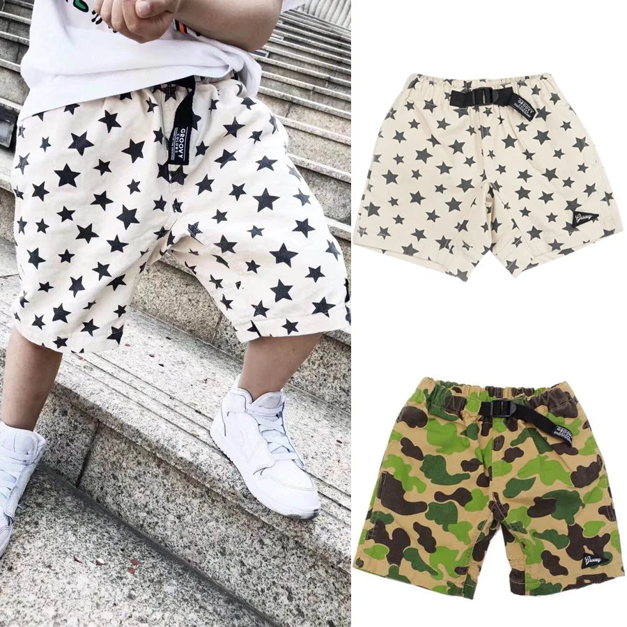 

Mikiumkee2019 New Style Summer Japanese-style Men's Children Students Cotton Full Printed Star Workwear Short Shorts
