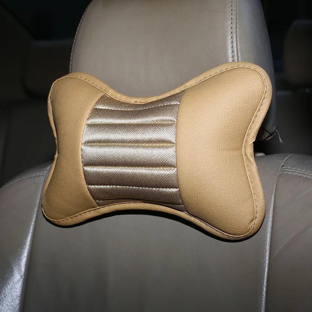 Car NeckPillow PU Leather Headrest Seat Rest Cushion Car Care Accessories