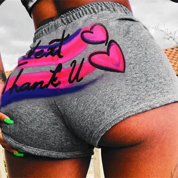 

Sexy Women Elastic High Waist Running Sports Shorts Gym Stretch Underwear Letter Print Panties Boyshort Evening Party Homewear