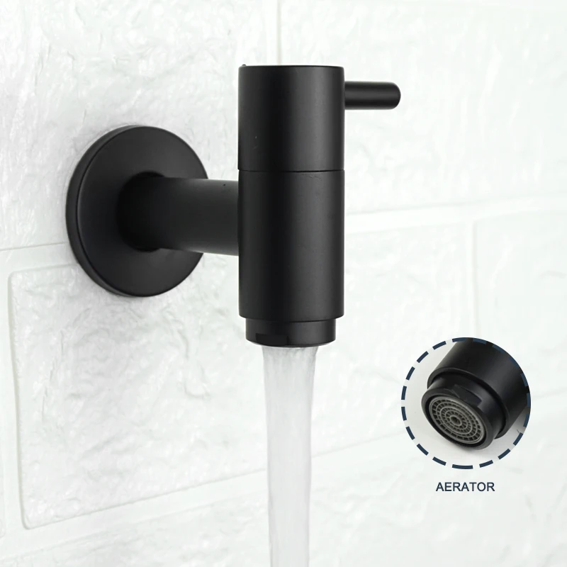 Outdoor Garden Wall Mounted Extra Long Mop Washing Faucet Bathroom Washing Machine Water Tap Solid Brass Single Cold Sink Faucet