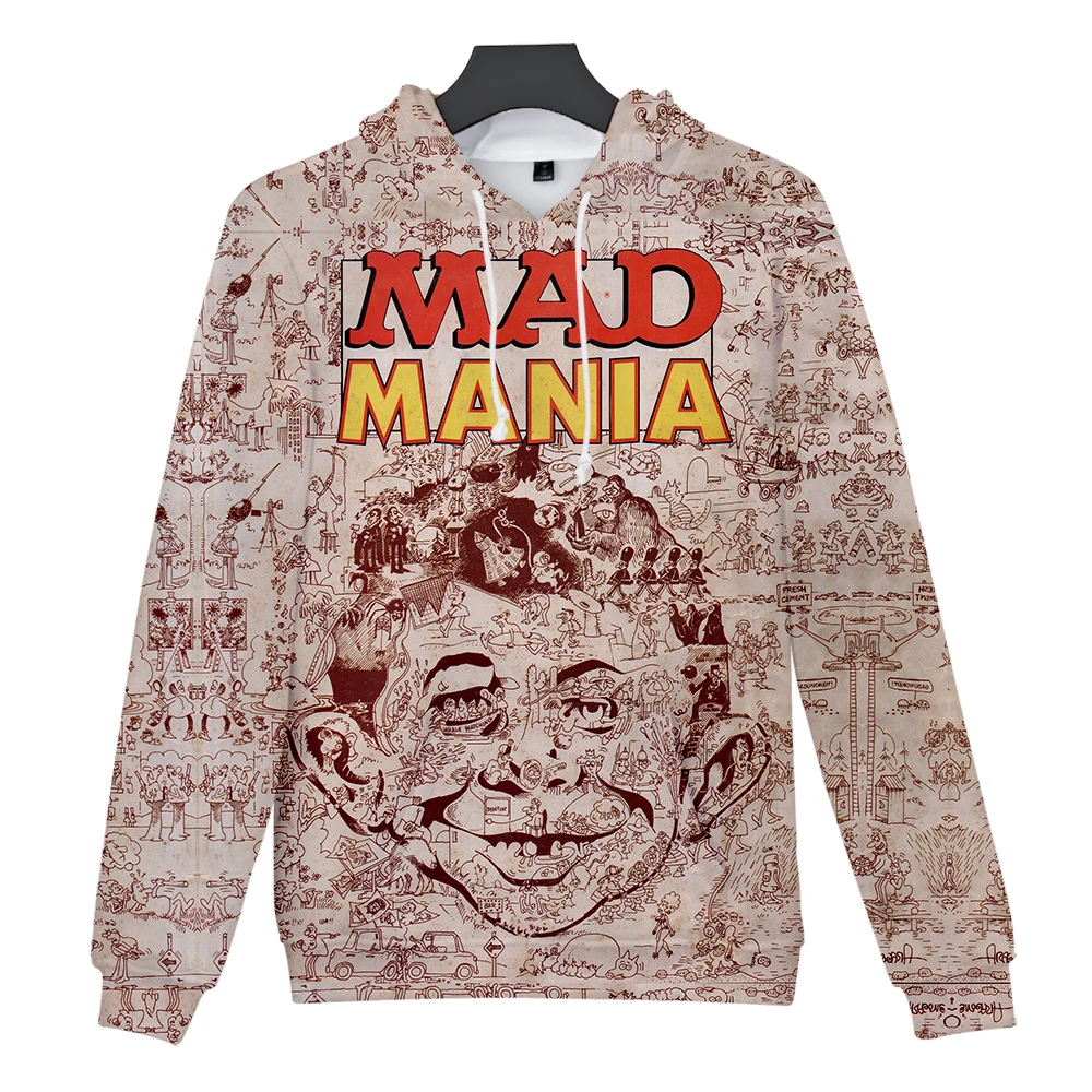 MAD magazine/3D верхняя одежда, толстовка с капюшоном в стиле хараджуку, новинка года, стильные толстовки с капюшоном для родителей и детей, колледжа