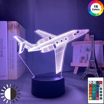 

Acrylic 3d Illusion Baby Night Light Airplane Nightlight for Kids Child Boy Bedroom Decor Colorful Bedside Table Lamp Plane Gift