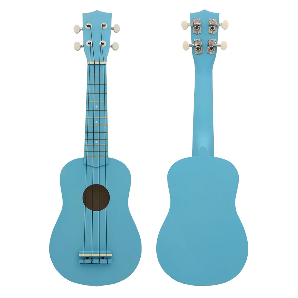 21 Inch Ukulele Soprano Hawaiian Guitar Plastic Guitar for Gift Ukulele Blue 