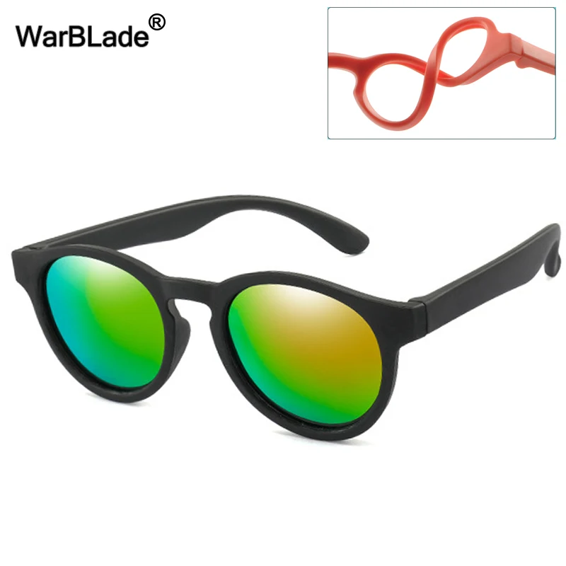 Kids Round Polarized Sunglasses - Silicone Flexible Safety UV400 Fashion Shades