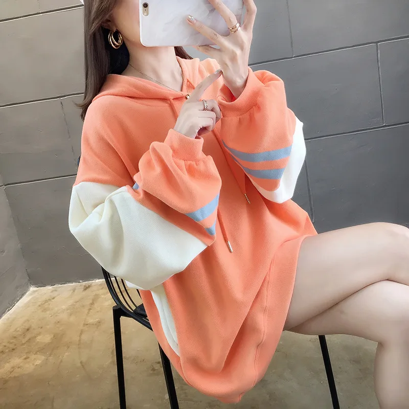 

Hooded Long-sleeved Upper Garment Korean-style 2019 Spring And Autumn Thin New Style Laziness-Style Loose-Fit Hoodie Women's Ear