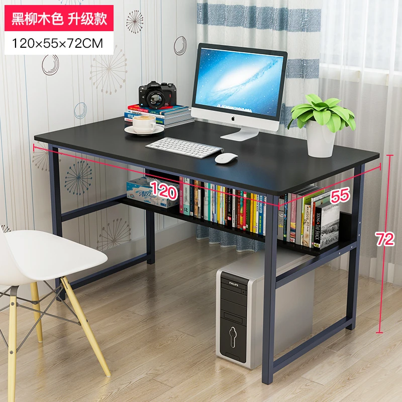 Простой компьютерный настольный стол домашний простой современный экономичный стол Книжный Шкаф комбинированный стол для спальни письменный стол - Цвет: Красное вино