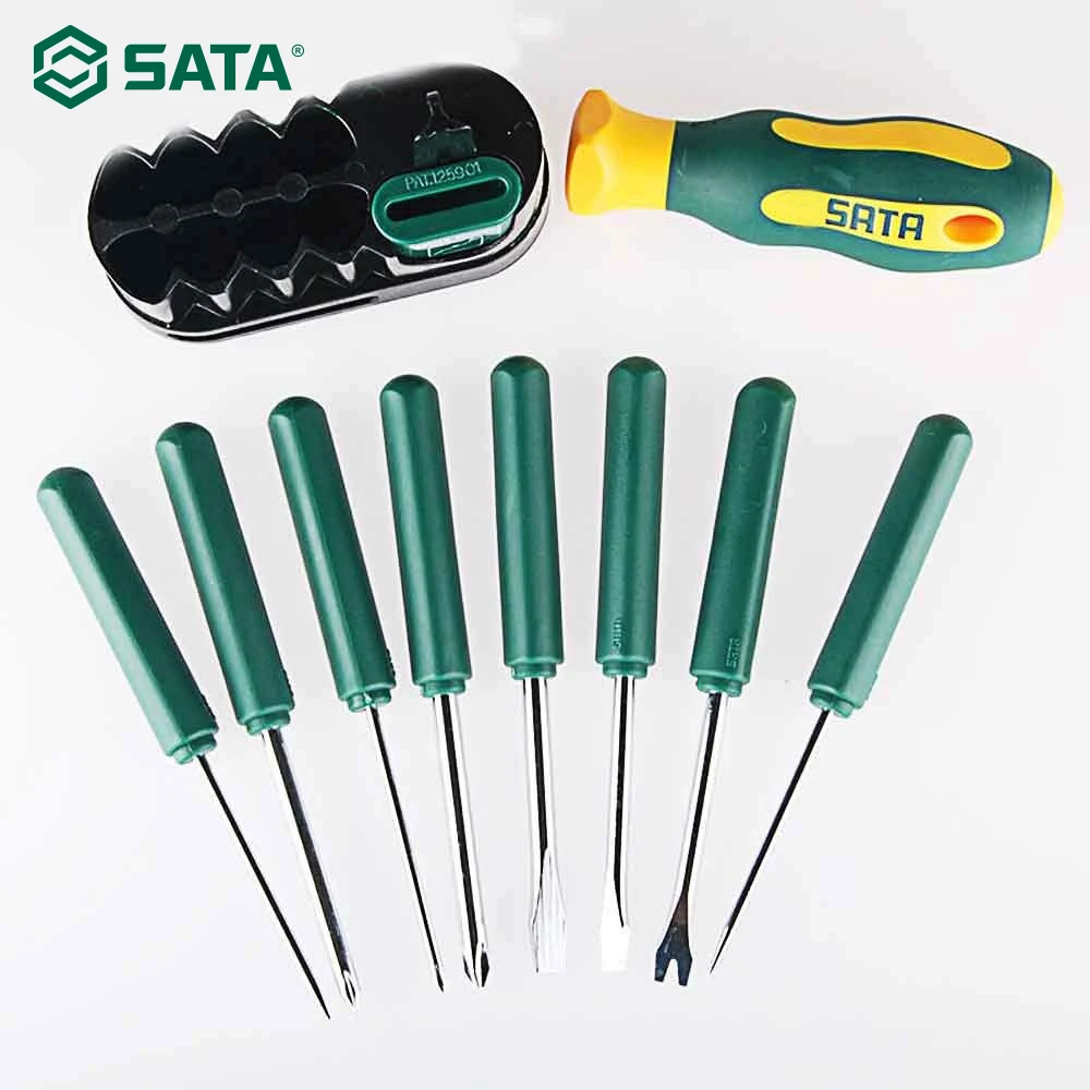 SATA 10 шт. Многоцелевой Набор отверток магнитная Сменная головка Нескользящая ручная отвертка 09345