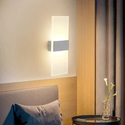 LED Acrylic Wall Light Modern Indoor Mount Sconce Lighting Fixture for Bedroom Bedside Corridor Stair Decoration 85-265V