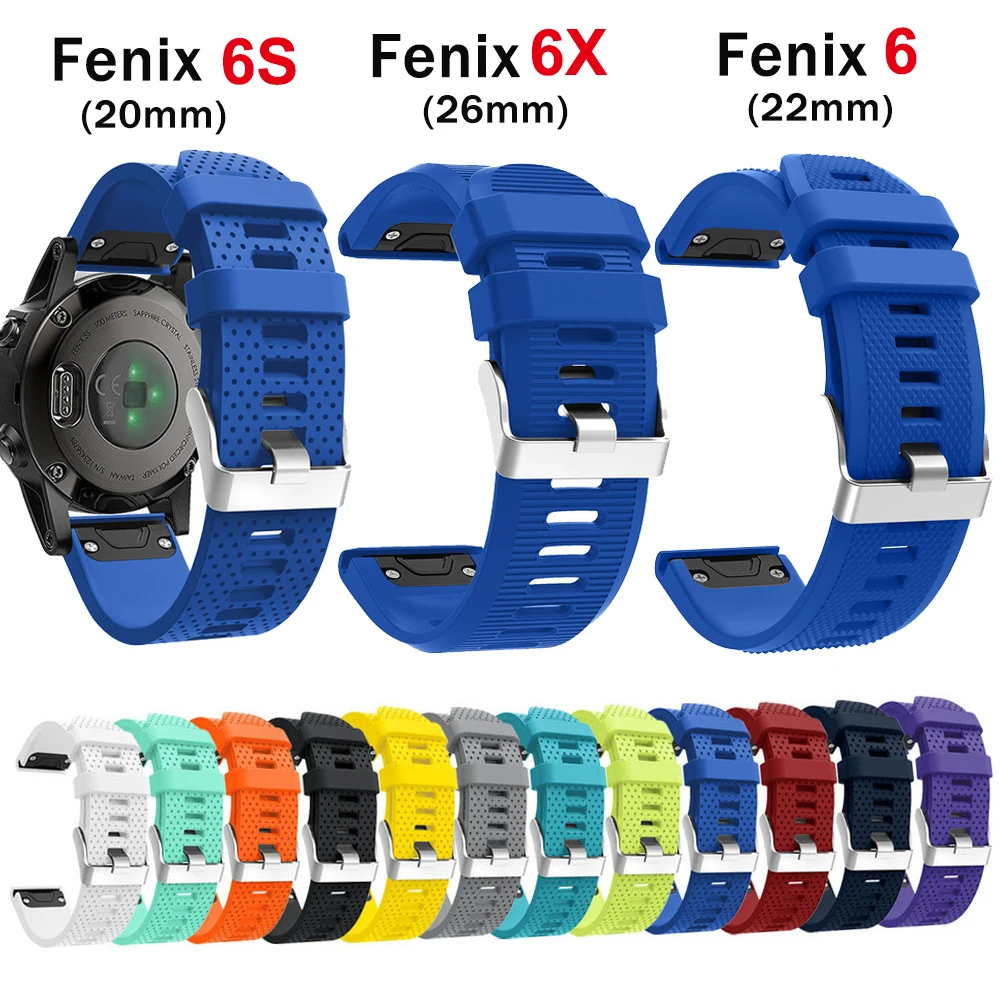 

22mm 26mm Silicone Quick Release Watch Band for Garmin Fenix 5 5X 5S Plus Strap for Fenix 6 6X 6S Pro 3 3HR Watchband Bracelet