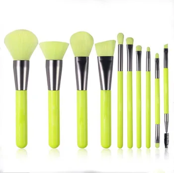 

10Pcs Neon Makeup Brush Set Professional Beauty Tool Powder Foundation Eyes Blending Synthetic Hair Make Up Brush Maquiagem