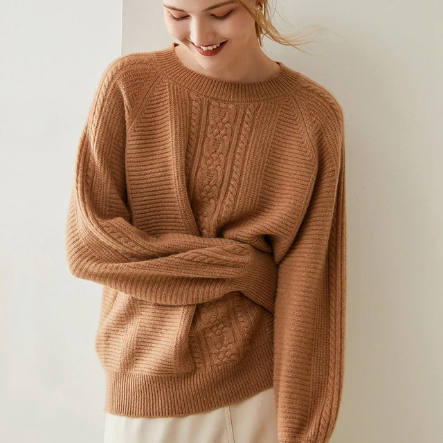 Fashion mink cashmere hairy wool sweater thick