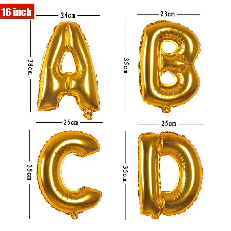 Foil Birthday Balloons 16 inch Letter A to Z Alphabet For Birthday Party Wedding Decoration
