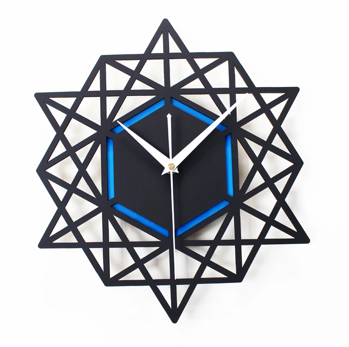 

Modern Creative Wall Clock Wood Polygon Geometry 3d Large Wall Watch Multilateral Living Room Digital Reloj De Pared Decor SC117