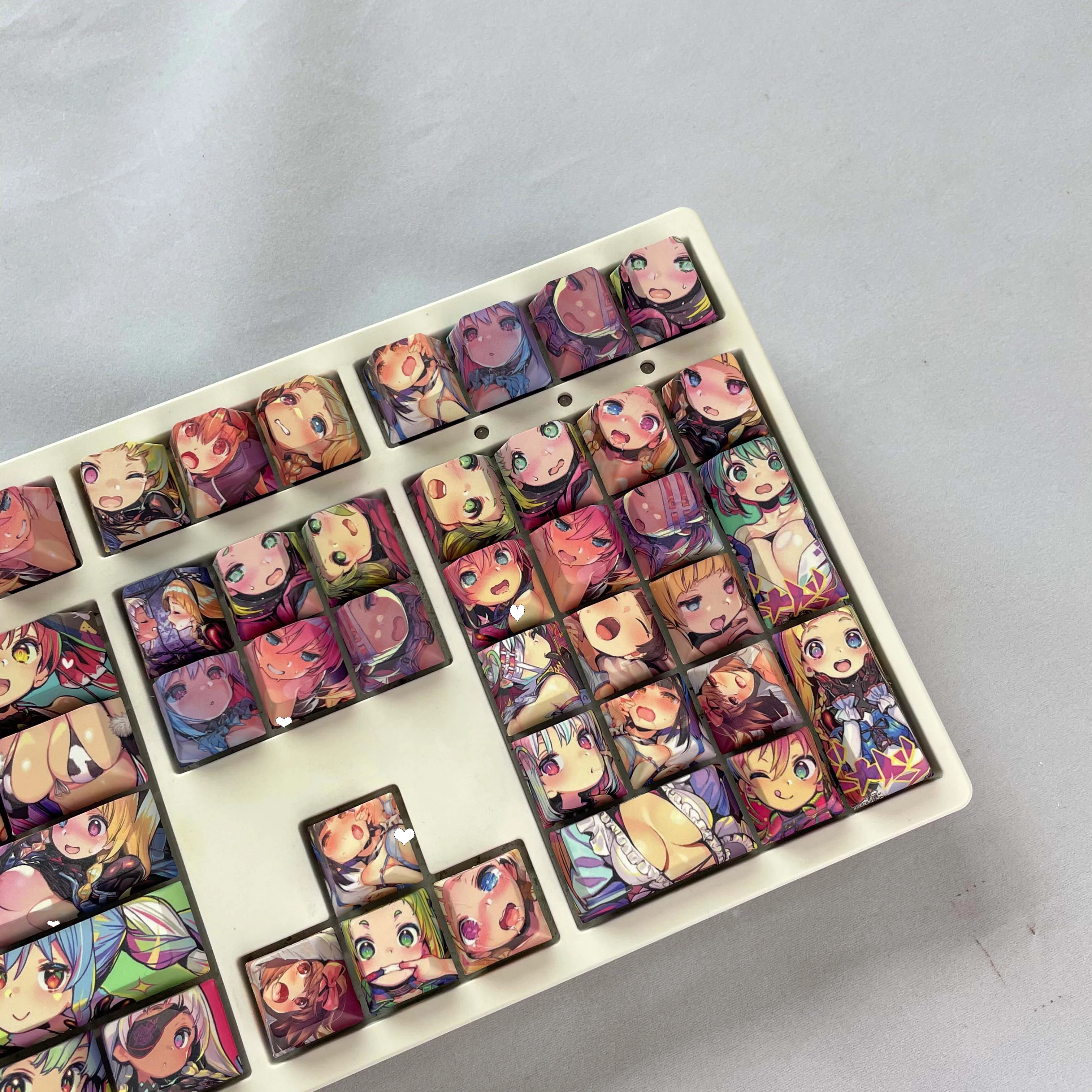 PBT 115key Ahegao Keycap Dye Sublimation OEM Profile Japanese Anime Keycap For Cherry Gateron Kailh switch Mechanical Keyboards