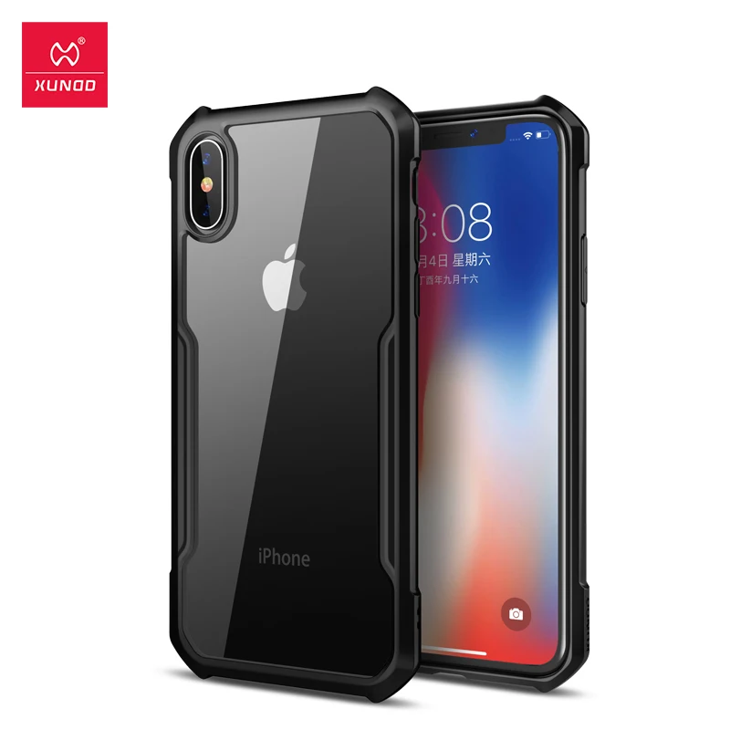 Для Apple Iphone X XS XR Max чехол Прозрачная мягкая прозрачная защита, подушка безопасности Чехол Подушка безопасности Бампер Дизайн Shookproof бизнес Xundd - Цвет: Black Color